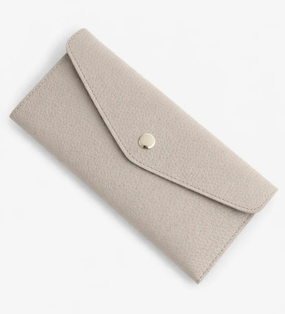 Grain Leather Envelope Snap Long Wallet