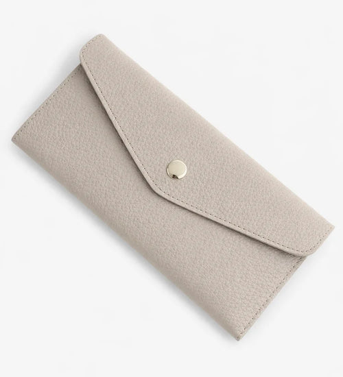 Grain Leather Envelope Snap Long Wallet