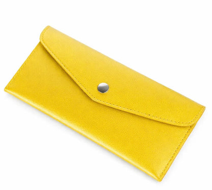 Grain Leather Envelope Snap Long Wallet