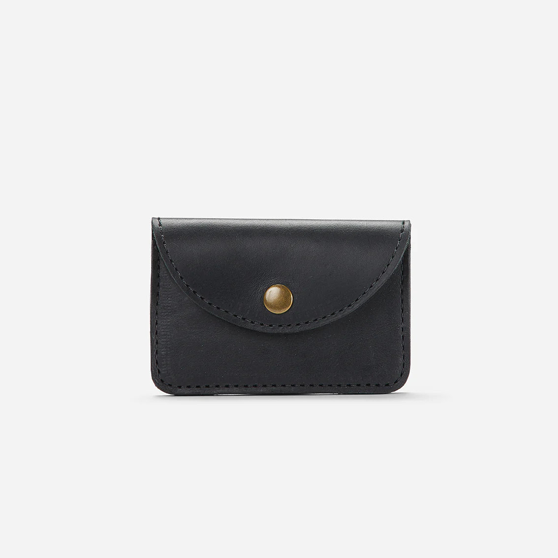 Full-Grain Leather Snap Mini Card Wallet