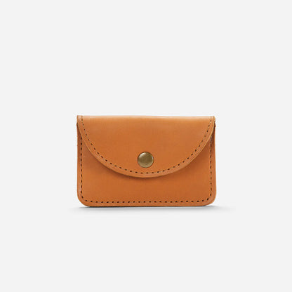 Full-Grain Leather Snap Mini Card Wallet